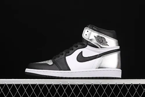 All categories Air Jordan Jordan series basketball shoes Air Jordan 1 High Air Jordan 1 High OG Wmns "Silver Toe" AJ1 Joe 1 metallic black silver silver toe CD0461-001